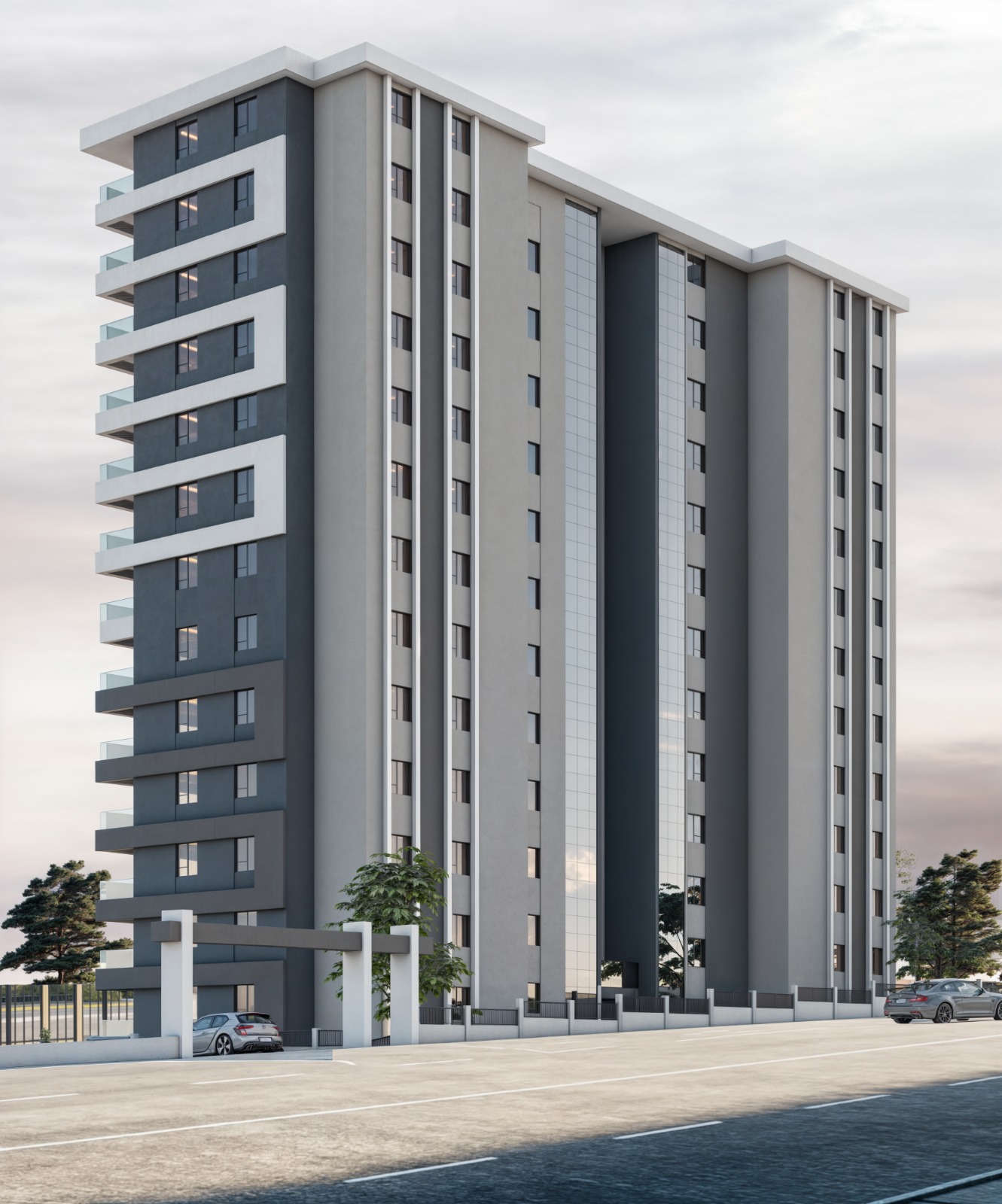 Yüksek katlı konut projesi cephe görselleştirmesi